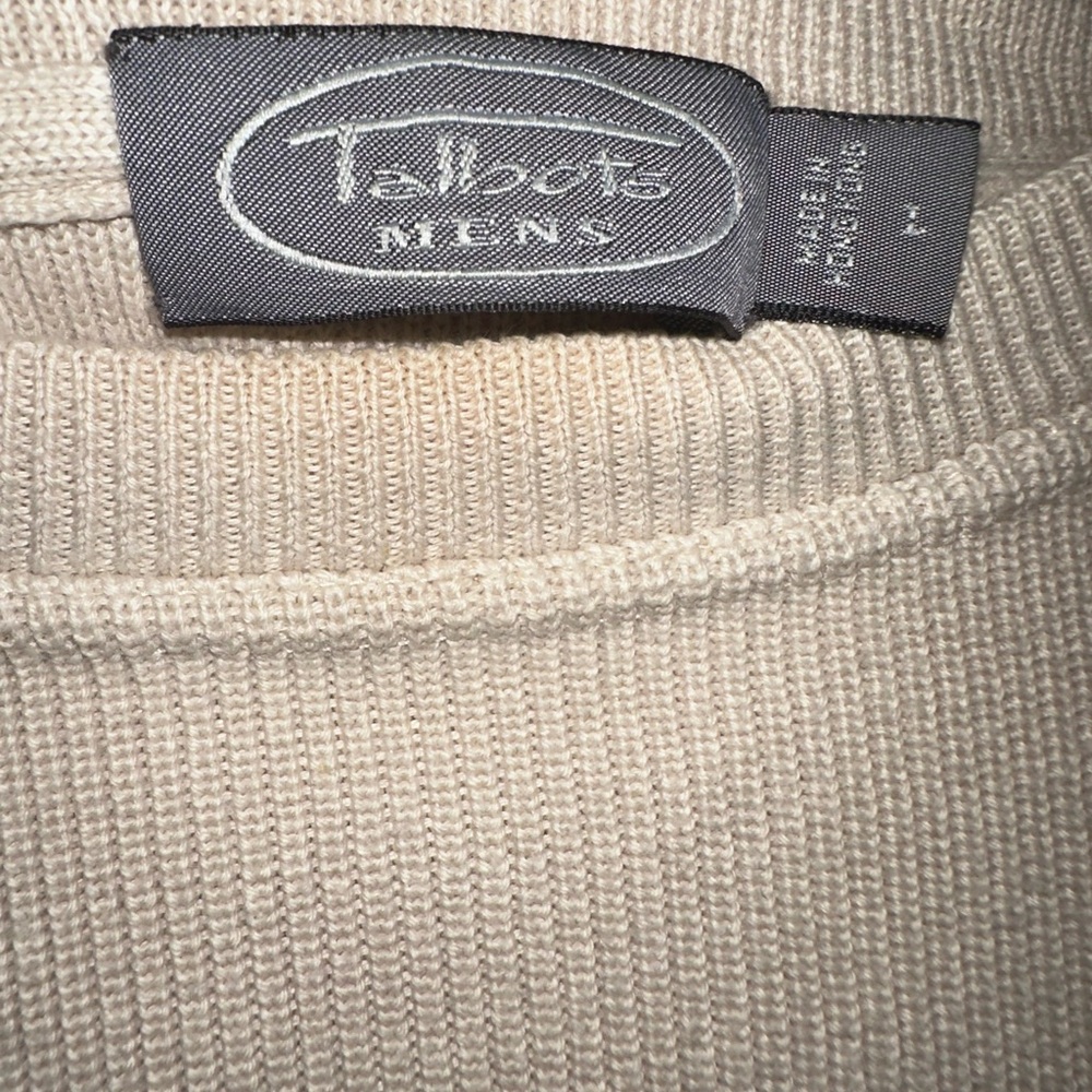 Talbots Men's Cream Knit Pullover - Picture 3 of 3